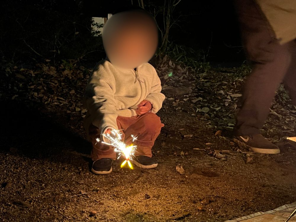 花火をする写真