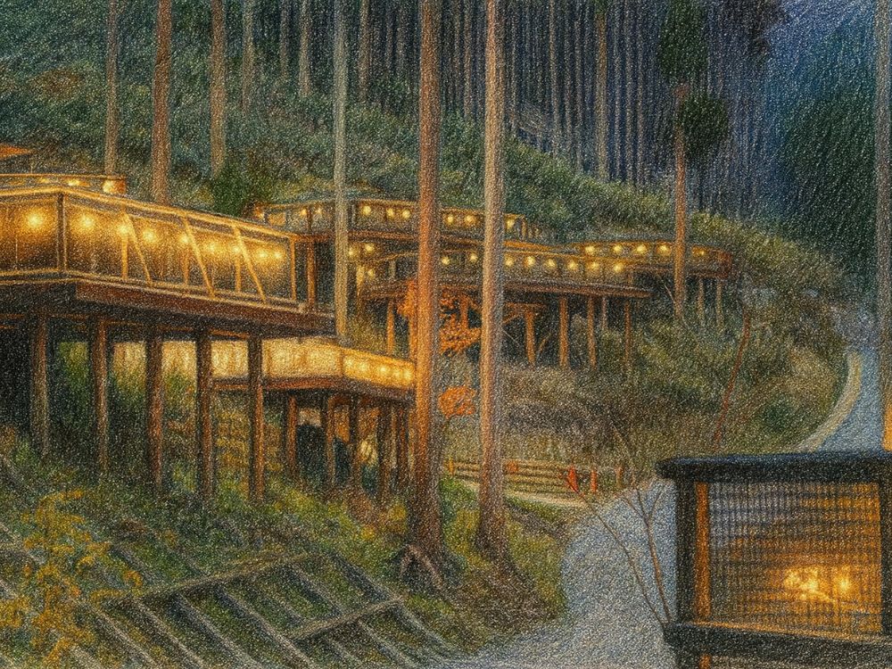 ライトアップされてるサイトの絵